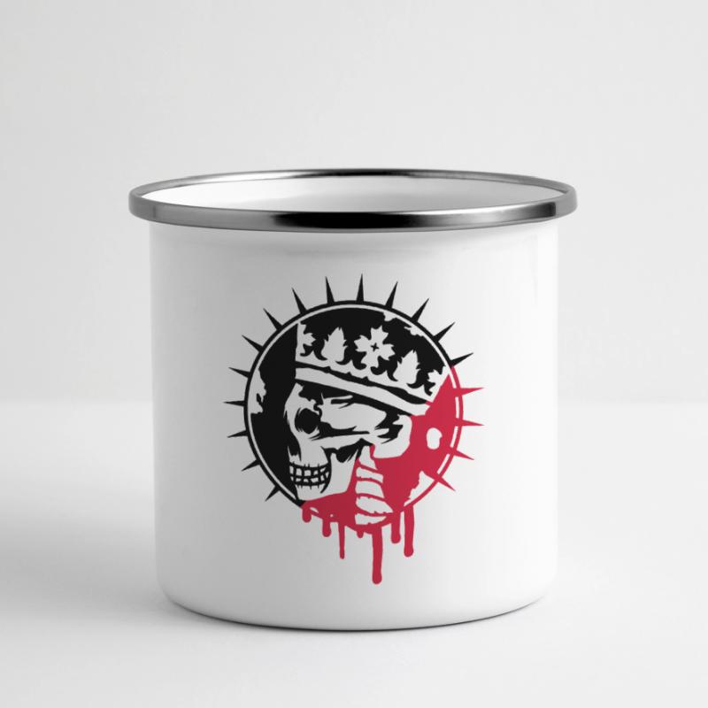 Skull with Crown Graffiti Patch Panoramic Camper Mug