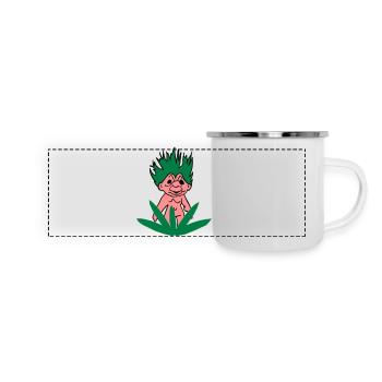 Troll Dich raus! - Panorama Emaille-Tasse - Weiß - Vorne