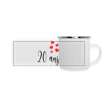 20 ANS. ANNIVERSAIRE. HAPPY BIRTHDAY. JOYEUX ANNIV - Mug panoramique émaillé - blanc - Devant
