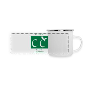 certifié casse couilles - Mug panoramique émaillé - blanc - Devant