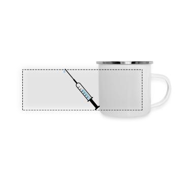 Spritze - Panorama Emaille-Tasse - Weiß - Vorne