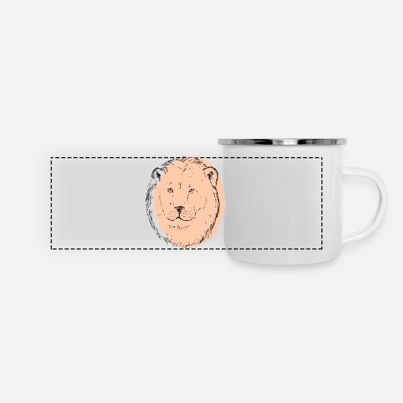 Leon Kunst - Panorama Emaille-Tasse - Weiß