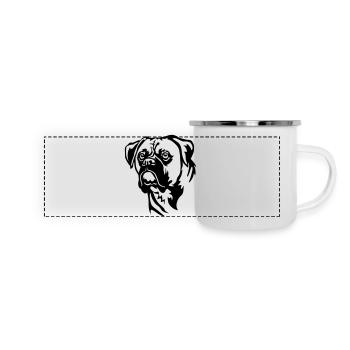 Tête de boxeur - Mug panoramique émaillé - blanc - Devant