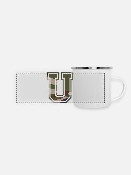 U Camouflage - Panorama Emaille-Tasse - Weiß