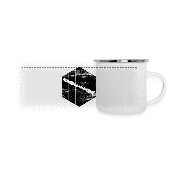 Flûte - Mug panoramique émaillé - blanc - Devant