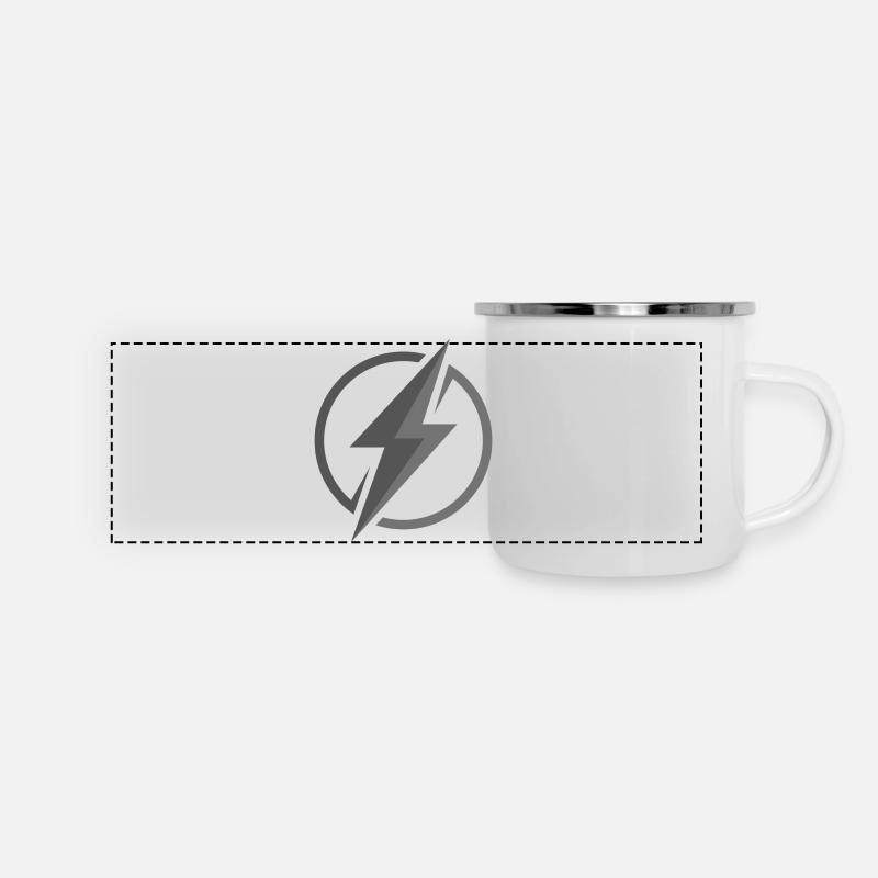 Énergie électrisante : puissance et dynamisme - Mug panoramique émaillé - blanc