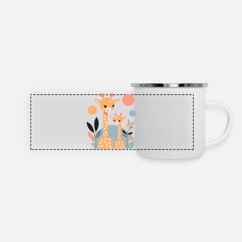 Giraffe Family - Panoramic Camper Mug - white