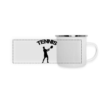 tennis - Panorama Emaille-Tasse - Weiß - Vorne
