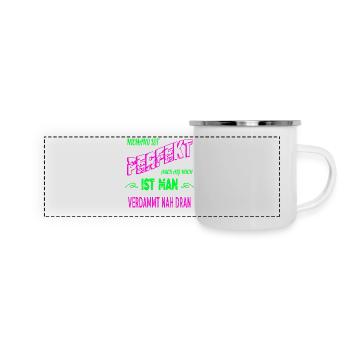geburtstag chef küchenchefin geburtstagsgeschenk - Panorama Emaille-Tasse - Weiß - Vorne