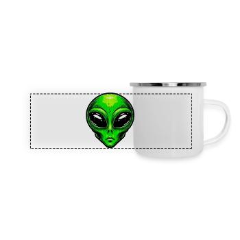 Alien extraterrestre martien - Mug panoramique émaillé - blanc - Devant