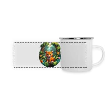 Summer Feeling - Panorama Emaille-Tasse - Weiß - Vorne