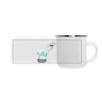 Boule à freeride - Mug panoramique émaillé - blanc - Devant