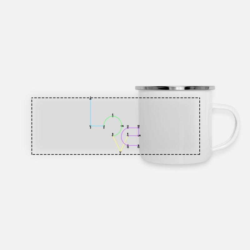 love - Mug panoramique émaillé - blanc