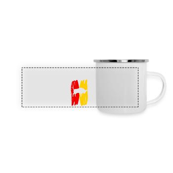 Jaén Souvenir - Panorama Emaille-Tasse - Weiß - Vorne