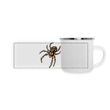 Araignée croisée - Mug panoramique émaillé - blanc - Devant