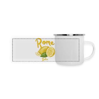 Rome - Italie - Cité du Vatican - Colisée - Voyage - Mug panoramique émaillé - blanc - Devant