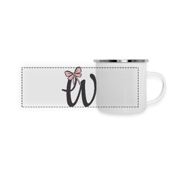 Lettre initiale W - Mug panoramique émaillé - blanc - Devant