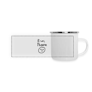 Ew People black design cute - Panoramic Camper Mug - white - Front
