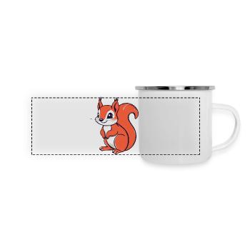 Süßes kleines Eichhörnchen - Panorama Emaille-Tasse - Weiß - Vorne