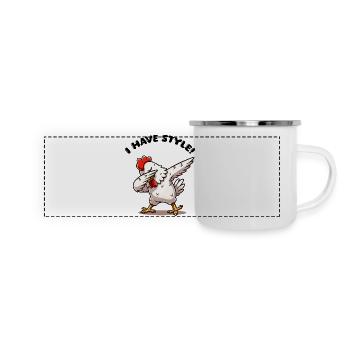 dabber du poulet - Mug panoramique émaillé - blanc - Devant