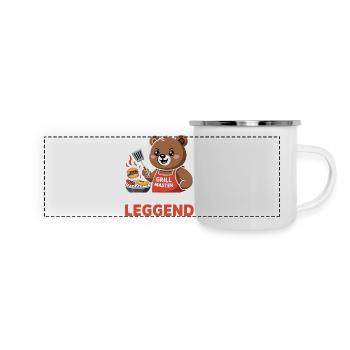 Dad Level: Leggends Grill Master Bear - Panoramic Camper Mug - white - Front