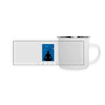 Méditation zazen - Mug panoramique émaillé - blanc - Devant