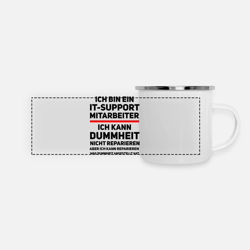 IT Support Humor – I Can't Fix Stupidity - Panoramic Camper Mug - white