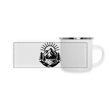 Natur - Panorama Emaille-Tasse - Weiß - Vorne
