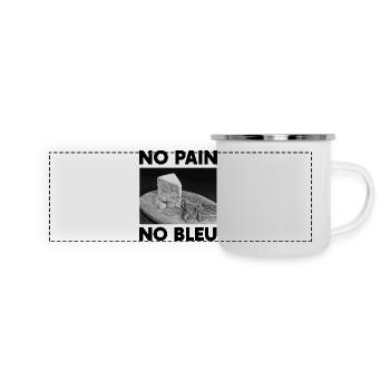 Cadeau Humour Fromage No Pain No Bleu d'Auvergne - Mug panoramique émaillé - blanc - Devant
