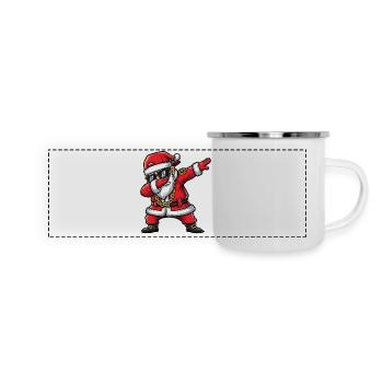 Lustiger dab Weihnachtsmann Cartoon Street Art - Panorama Emaille-Tasse - Weiß - Vorne