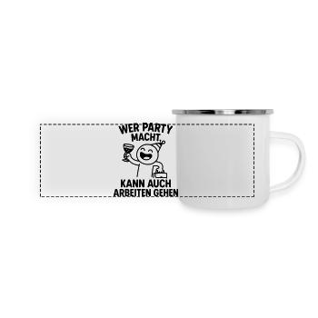 Party Celebration Work Ethic Clever Saying - Panoramic Camper Mug - white - Front
