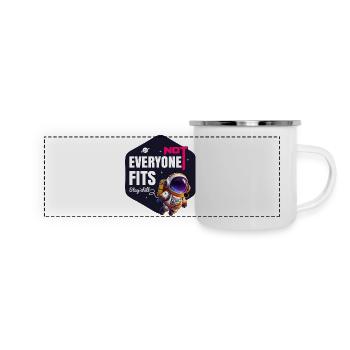 Nicht jeder passt Bleib entspannt - Panorama Emaille-Tasse - Weiß - Vorne
