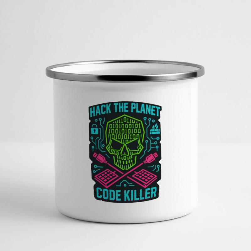 Hack the Planet Code Killer - Cyber Security Panoramic Camper Mug
