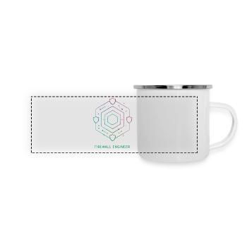 Firewall-Ingenieur – Cybersicherheit - Panorama Emaille-Tasse - Weiß - Vorne