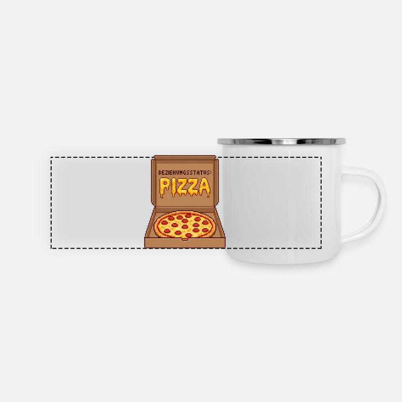 Relationship Status Pizza Single Valentine's Day - Panoramic Camper Mug - white