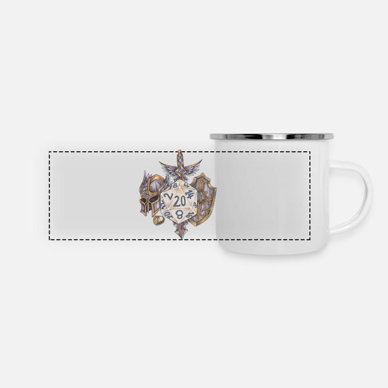 RPG Tabletop D20 Dice Gift Paladin - Panoramic Camper Mug - white