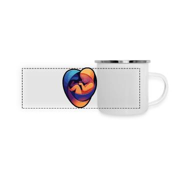Colorful fetal hug - Panoramic Camper Mug - white - Front