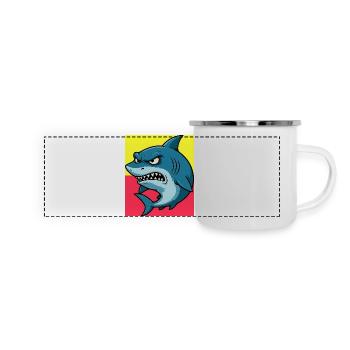 Requin - Mug panoramique émaillé - blanc - Devant