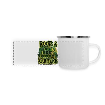 Roots Culture Dub Reggae - Panorama Emaille-Tasse - Weiß - Vorne