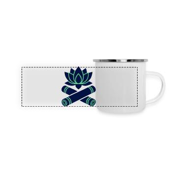 Lotusblüte Bambus Gekreuzt - Panorama Emaille-Tasse - Weiß - Vorne