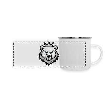 Portrait d’ours polaire Couronne tête d’ours polaire - Mug panoramique émaillé - blanc - Devant