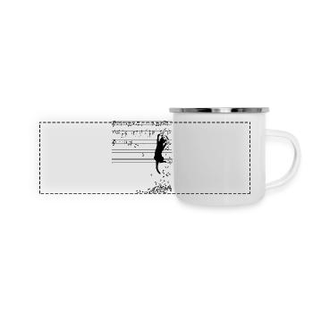 Art musical des chats - Mug panoramique émaillé - blanc - Devant