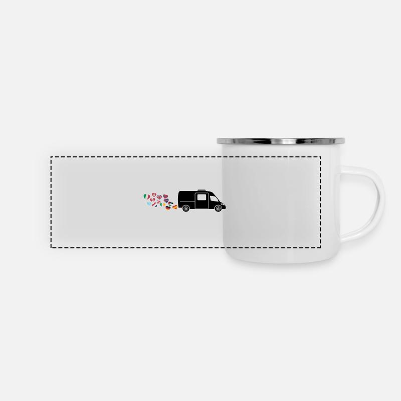 Road trip lover van - Panoramic Camper Mug - white