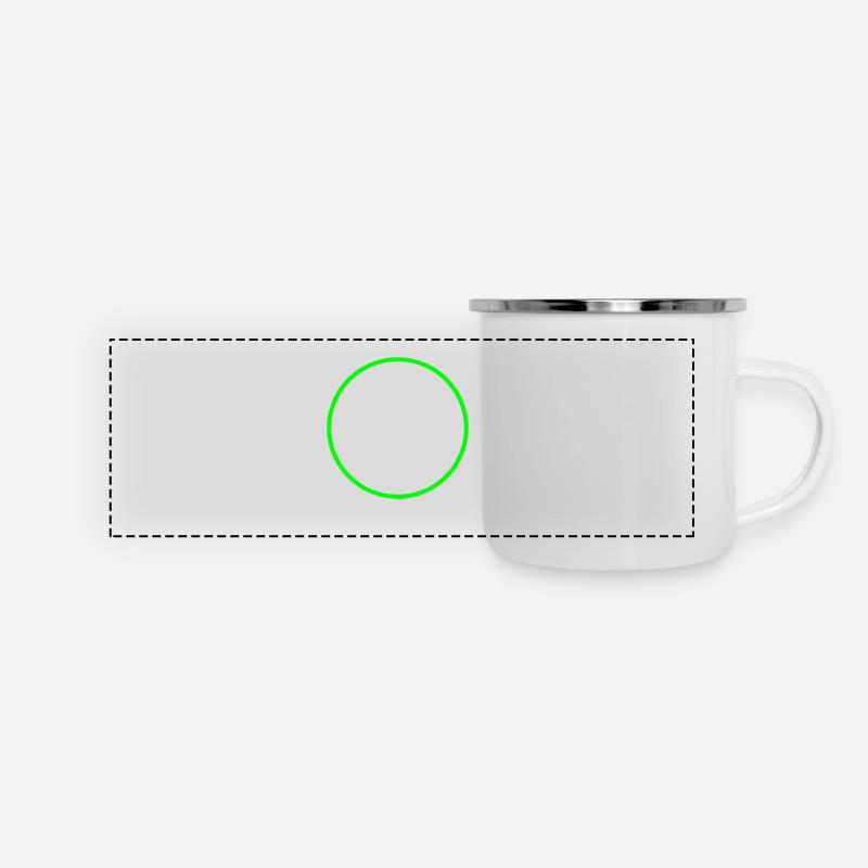 Kreis Ring Form Symbol grün - Panorama Emaille-Tasse - Weiß