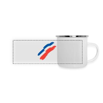 Drapeau drapeau de la France - Mug panoramique émaillé - blanc - Devant