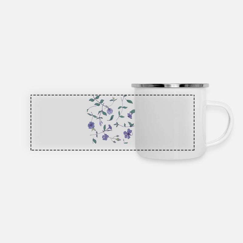 Evergreen floral pattern - Panoramic Camper Mug - white
