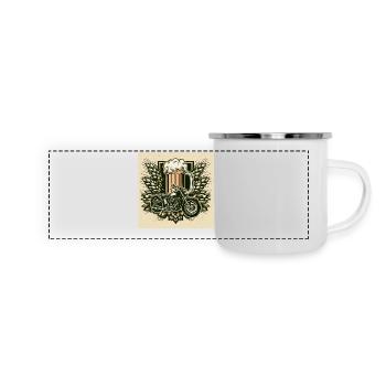 Life‘s good - Panorama Emaille-Tasse - Weiß - Vorne