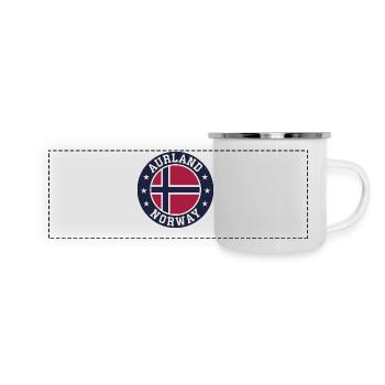 Drapeau Aurland Norway - Mug panoramique émaillé - blanc - Devant