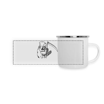 os du squelette squelette osseux crâne schaedel114 - Mug panoramique émaillé - blanc - Devant