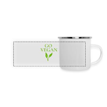 Go Vegan Végétalien Végétalien végétarien - Mug panoramique émaillé - blanc - Devant